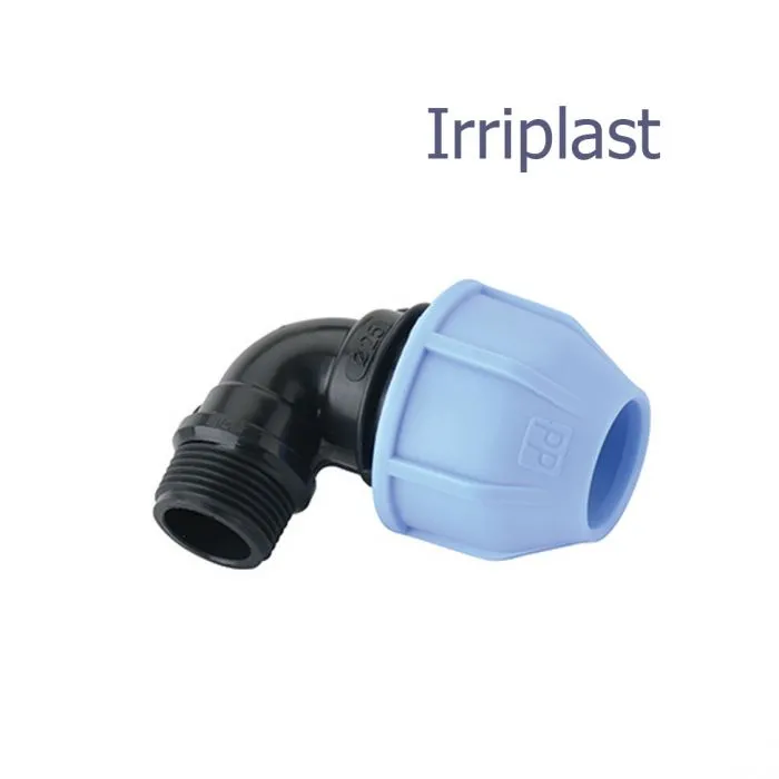 Отвод 90º ПНД компрессионный с наружной резьбой Irriplast