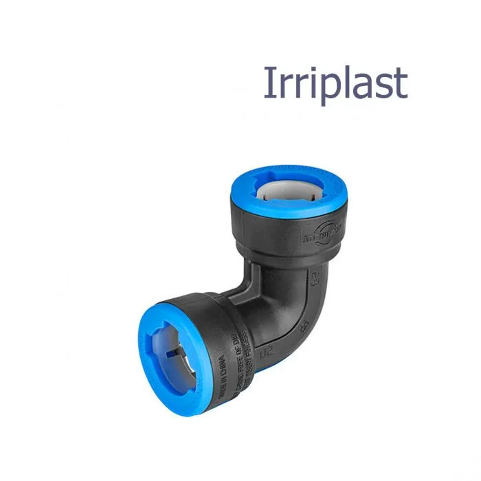 Отвод 90º ПНД компрессионный соединительный Irriplast push-fit